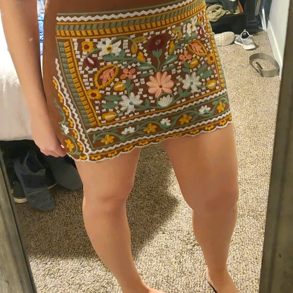 Shein floral skirt